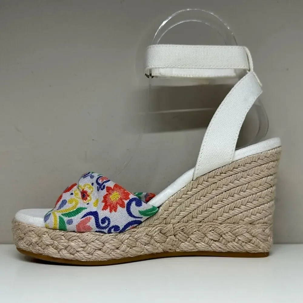 NWOB | TOMS | Marisela Wedge Sandal | White Mediterranean | Size 5